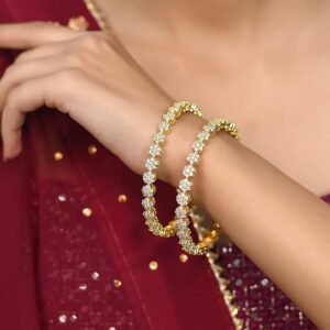 Gold Plated American Diamond Chudi Bangles