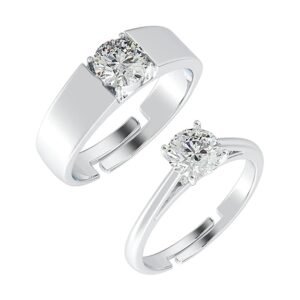 Silver Adjustable Couple Rings for Lovers