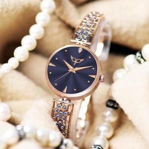 WHITE BIRD Starlet Quartz Analog Rose Gold Dial Metal Strap Watch for Girls-Women