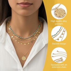 Layered Necklaces Beads Chain