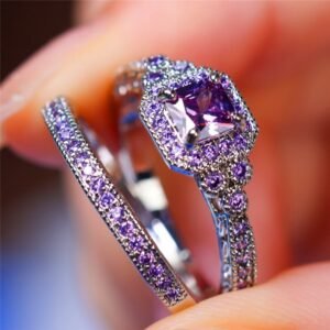 Luxury Crystal Diamond Ring Set