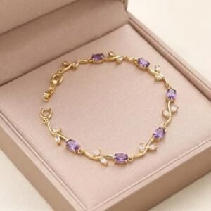 Anti Tarnish Gold Plated Floral Tulip Bracelet for Women & Girls